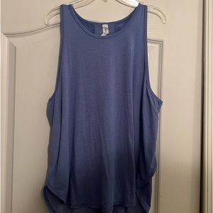 Blue Loose Fit Workout Tank Top